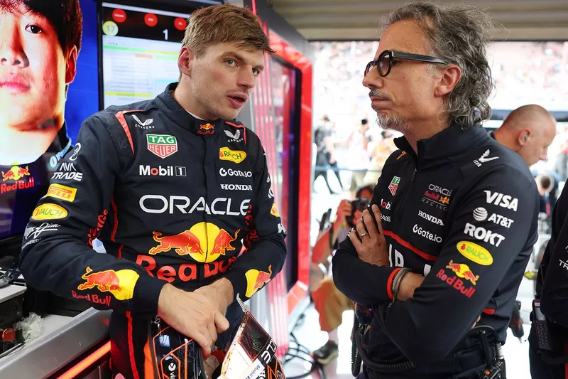Max Verstappen, Red Bull Racing, Laurent Mekies, directeur de l'équipe Red Bull Racing

