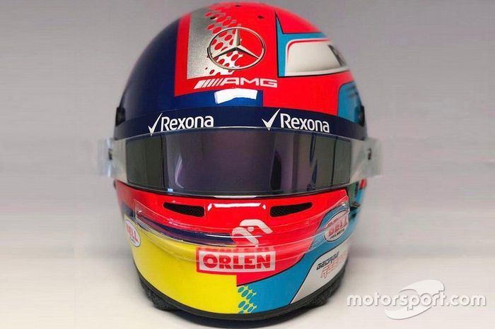El casco de George Russell, Williams FW42, para el GP de China*