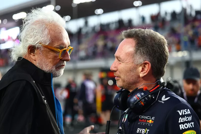 Flavio Briatore, conseiller exécutif, Alpine F1, Christian Horner, directeur d'équipe, Red Bull Racing