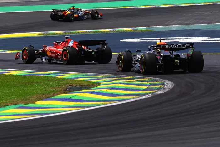 Max Verstappen, Red Bull Racing RB20, Charles Leclerc, Ferrari SF-24