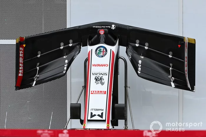 Detalle del alerón delantero del Alfa Romeo Racing C39