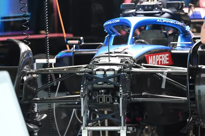 Detalle delantero del Alpine A522
