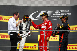Podium: 1. Lewis Hamilton, Mercedes AMG F1; 2. Sebastian Vettel, Ferrari; 3. Daniel Ricciardo, Red B