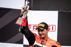 Davide Giugliano, Ducati Team, fête sa deuxième place