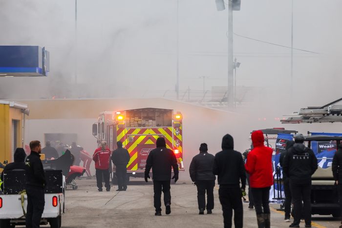 Incendio en la zona de garajes de Daytona