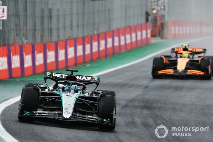 George Russell, Mercedes F1 W15, Lando Norris, McLaren MCL38