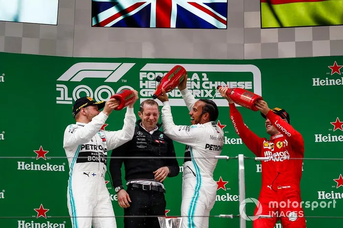 Hamilton, Bottas y Vettel en el podio de China