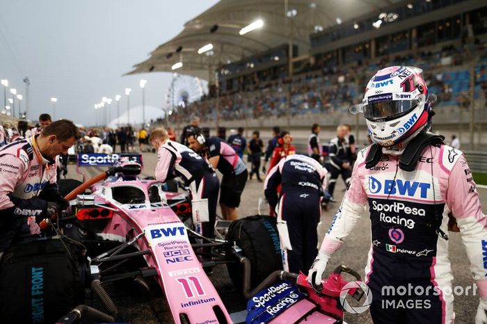 Sergio Perez, Racing Point, en la parrilla