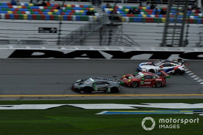 #44 Magnus Racing Lamborghini Huracan GT3, GTD: John Potter, Andy Lally, Spencer Pumpelly, Marco Mapelli, #9 PFAFF Motorsports Porsche 911 GT3 R, GTD: Scott Hargrove, Zacharie Robichon, Lars Kern, Dennis Olsen, #24 BMW Team RLL BMW M8 GTE, GTLM: Jesse Krohn, John Edwards, Chaz Mostert, Alex Zanardi