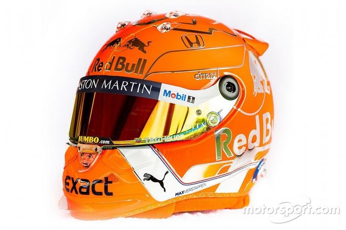 El casco de Max Verstappen, Red Bull Racing, para el GP de Bélgica
