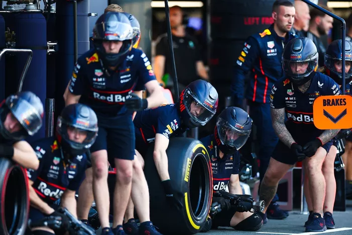 Red Bull Racing pit crew ready for a pitstop