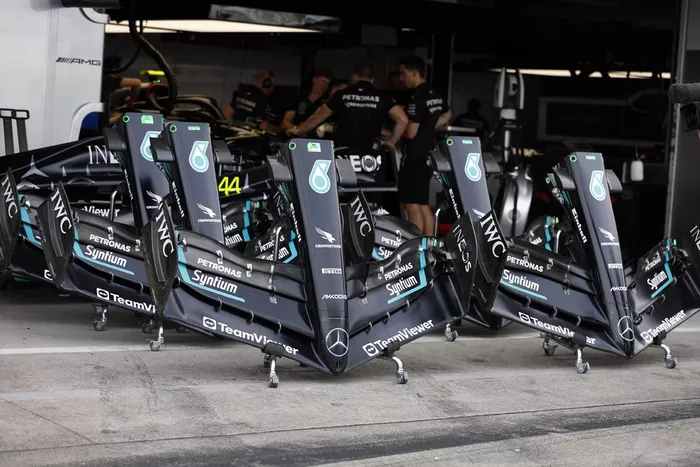 Mercedes W14 detalles técnicos