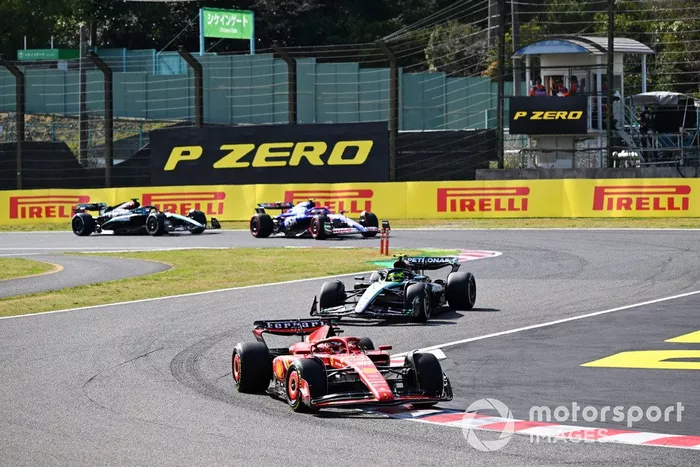 Charles Leclerc, Ferrari SF-24, Lewis Hamilton, Mercedes F1 W15, Yuki Tsunoda, RB F1 Team VCARB 01, George Russell, Mercedes F1 W15