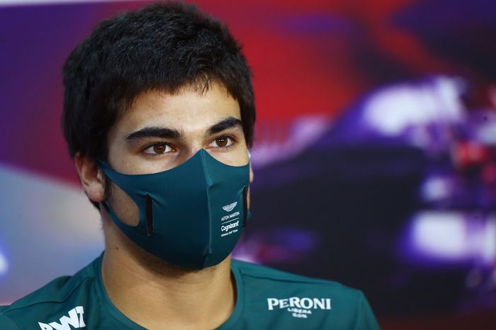 Lance Stroll, Aston Martin en la conferencia de prensa