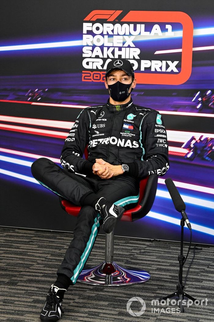 George Russell, Mercedes-AMG F1, en la conferencia de prensa