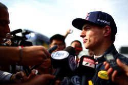 Max Verstappen, Red Bull Racing speaks with members of the media