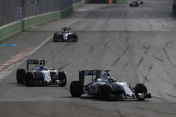 Felipe Massa, Williams FW38, leads Valtteri Bottas, Williams FW38