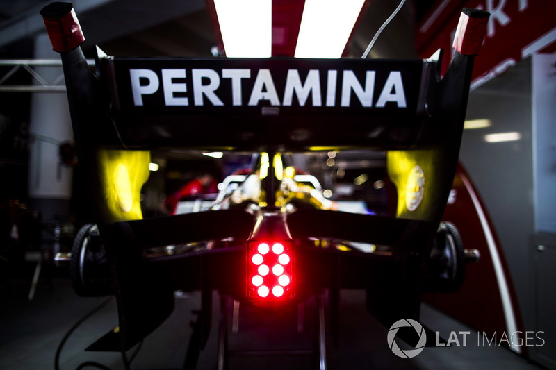 Rear light on the Prema Racing car