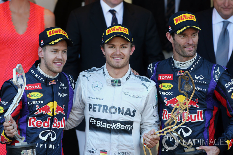 Podium: race winner Nico Rosberg, Mercedes AMG F1, second place Sebastian Vettel, Red Bull Racing, t