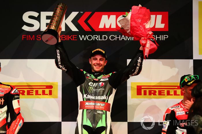 Podio: Ganador de la carrera Jonathan Rea, Kawasaki Racing