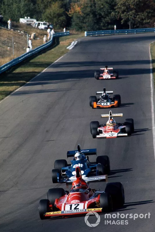 Emerson Fittipaldi, McLaren, Niki Lauda, Ferrari, Jody Scheckter, Tyrrell, al GP degli Stati Uniti del 1974