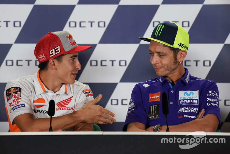 Valentino Rossi, Yamaha Factory Racing, Marc Marquez, Repsol Honda Team durante la rueda de prensa