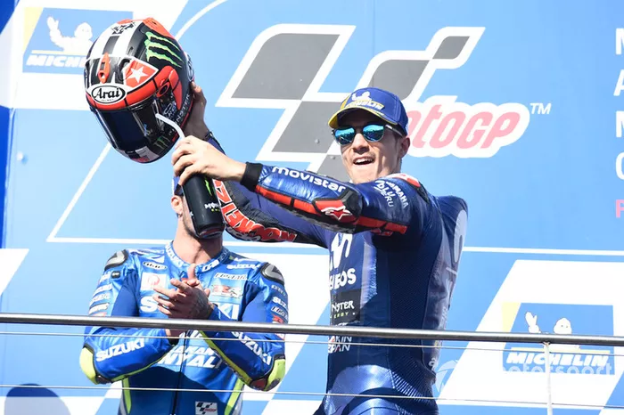 Podio: ganador de la carrera Maverick Viñales, Yamaha Factory Racing
