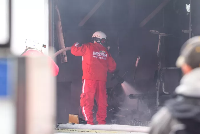 Fire in the Daytona garage area
