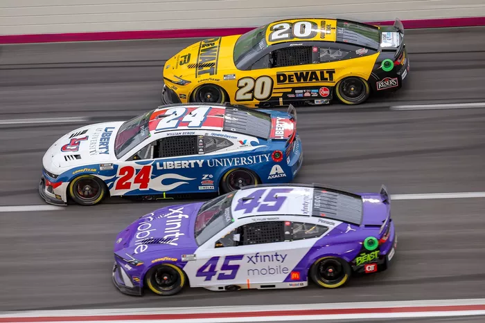 William Byron, Hendrick Motorsports Chevrolet, Christopher Bell, Joe Gibbs Racing Toyota, Tyler Reddick, 23XI Racing Toyota
