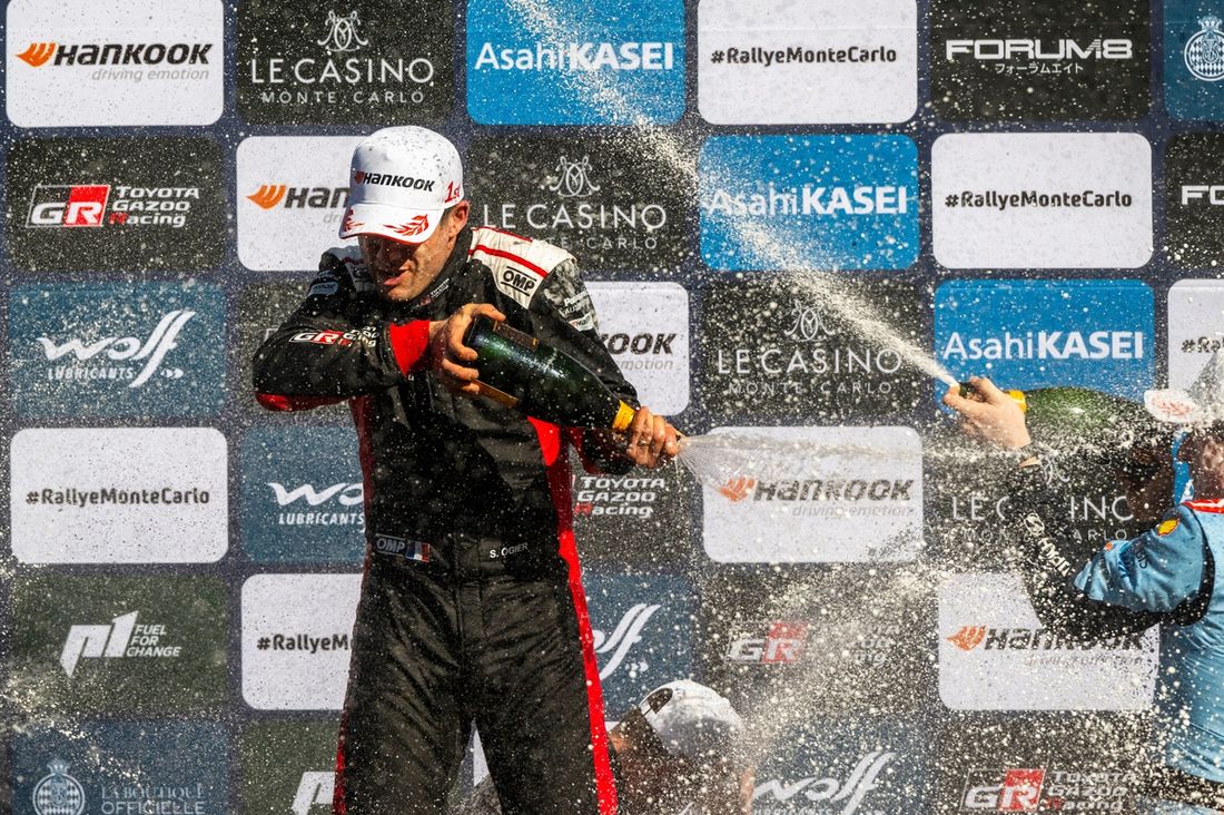 Podium: Zwycięzca Sébastien Ogier, Toyota Gazoo Racing WRT