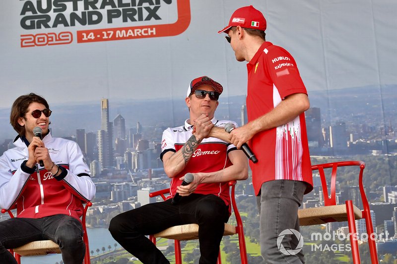 Antonio Giovinazzi, Alfa Romeo Racing, Kimi Raikkonen, Alfa Romeo Racing, Sebastian Vettel, Ferrari