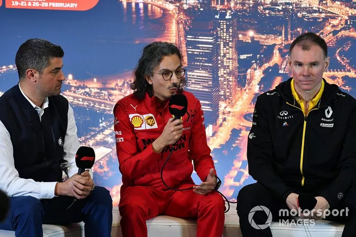 Michael Masi, Race Director, Laurent Mekies, Sporting Director, Ferrari e Alan Permane, Sporting Director, Renault Sport F1 Team in conferenza stampa