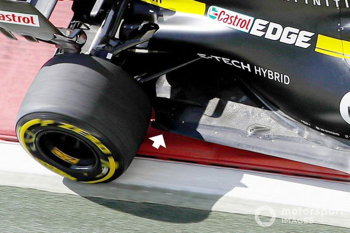 Detalle del fondo plano del coche de Esteban Ocon, Renault F1 Team R.S.20