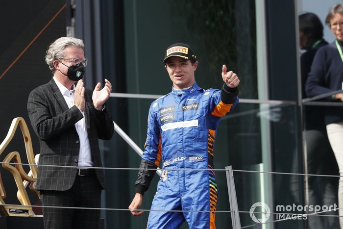Podio: tercer lugar Lando Norris, McLaren