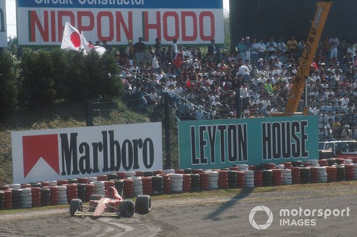 The car of Alain Prost, Ferrari 641 in the gravel