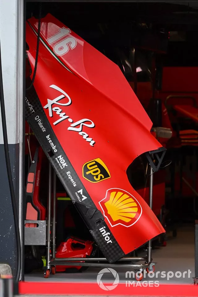 Charles Leclerc, carrocería del Ferrari SF1000