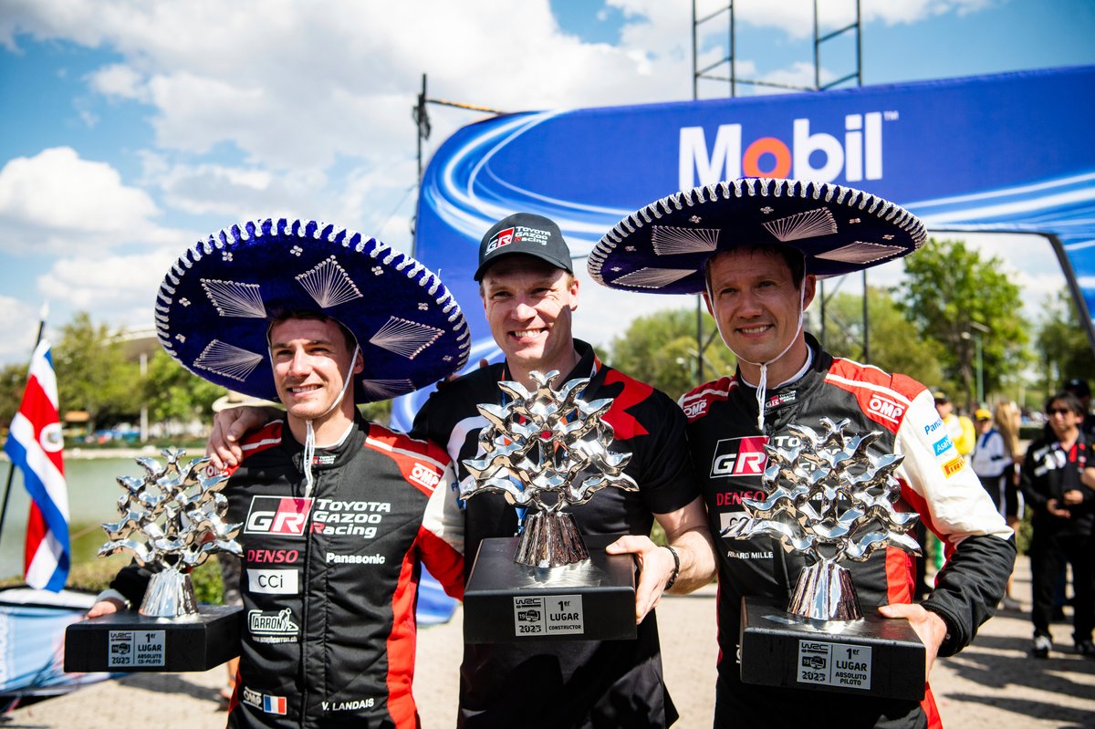 Podium: Winners Sébastien Ogier, Vincent Landais, Toyota Gazoo Racing WRT Toyota GR Yaris Rally1 with Jari-Matti Latvala, Team principal Toyota Gazoo Racing