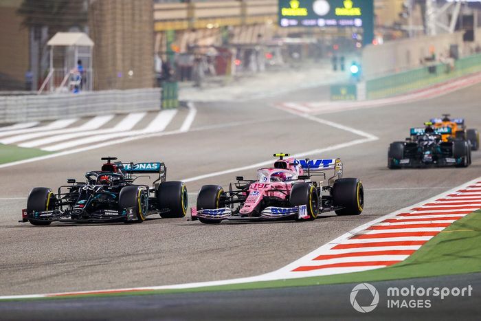 George Russell, Mercedes F1 W11, Lance Stroll, Racing Point RP20, Valtteri Bottas, Mercedes F1 W11