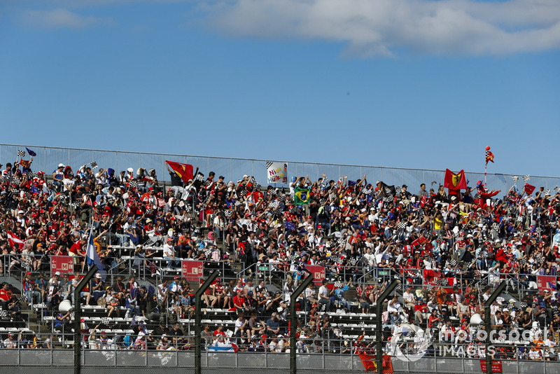 Fans in the grandstands