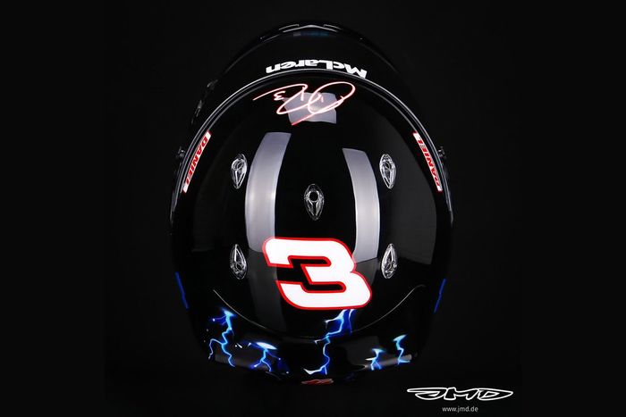 Casco especial de Daniel Ricciardo, McLaren para el GP de Estados Unidos 