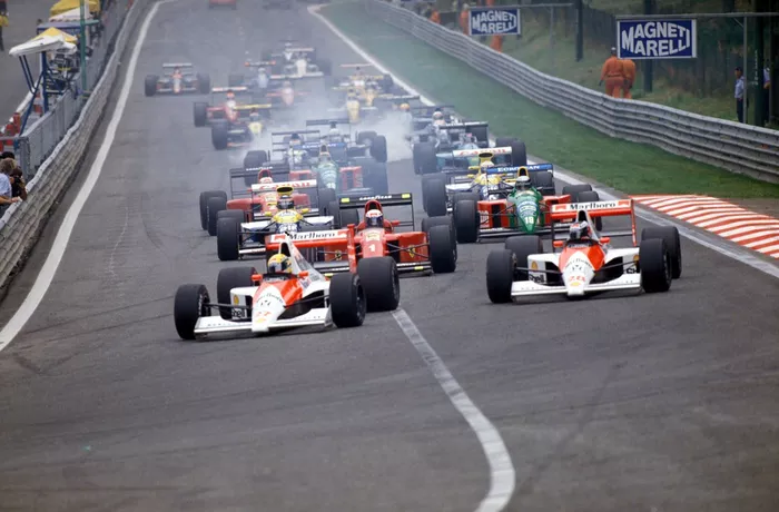 Ayrton Senna, McLaren MP4-5B Honda, Gerhard Berger, McLaren MP4-5B Honda, Alain Prost, Ferrari 641/2, Alessandro Nannini, Benetton B190 Ford