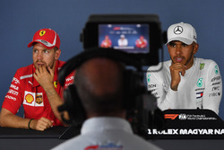 Yarış galibi, Lewis Hamilton, Mercedes AMG F1, 2. Sebastian Vettel, Ferrari, basın toplantısı