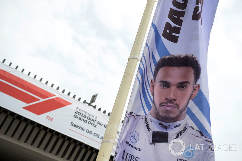 Bahrain GP flags and branding at the airport