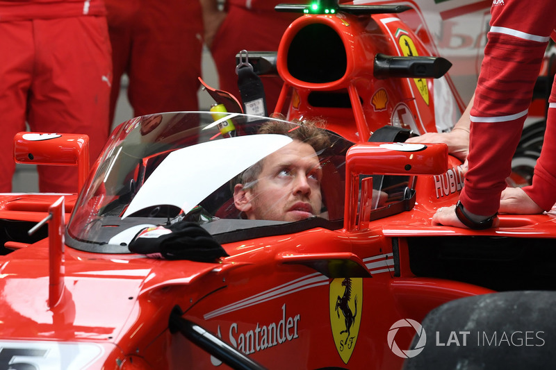 Sebastian Vettel, Ferrari SF70-H met shield cockpitbescherming