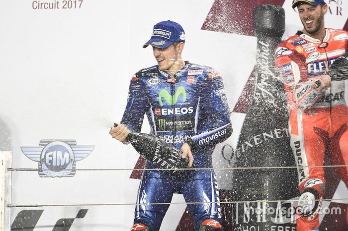 Podio: Maverick Viñales, Yamaha Factory Racing, Andrea Dovizioso, Ducati Team