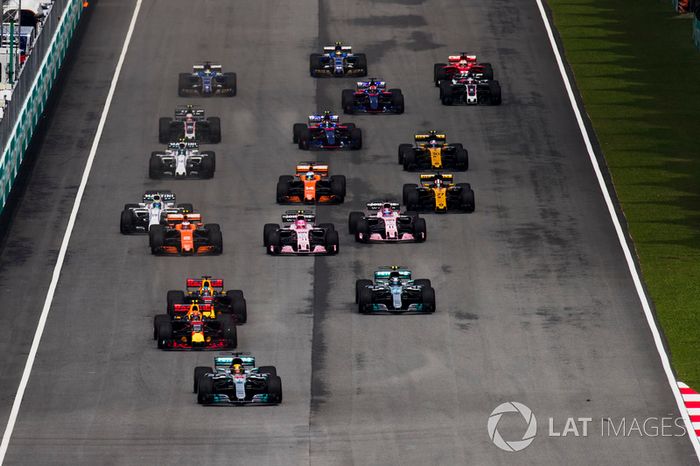 Lewis Hamilton, Mercedes AMG F1 W08, Max Verstappen, Red Bull Racing RB13, Daniel Ricciardo, Red Bull Racing RB13, Valtteri Bottas, Mercedes AMG F1 W08, Stoffel Vandoorne, McLaren MCL32, Sergio Perez, Sahara Force India F1 VJM10