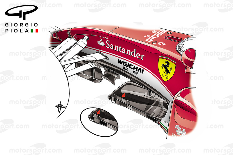 Ferrari SF16-H: Splitter, Vergleich