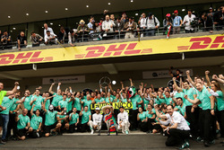 Race winner Lewis Hamilton, Mercedes AMG F1 and second placed team mate Nico Rosberg, Mercedes AMG F