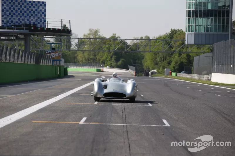 Lewis Hamilton y Sir Stirling Moss en Monza
