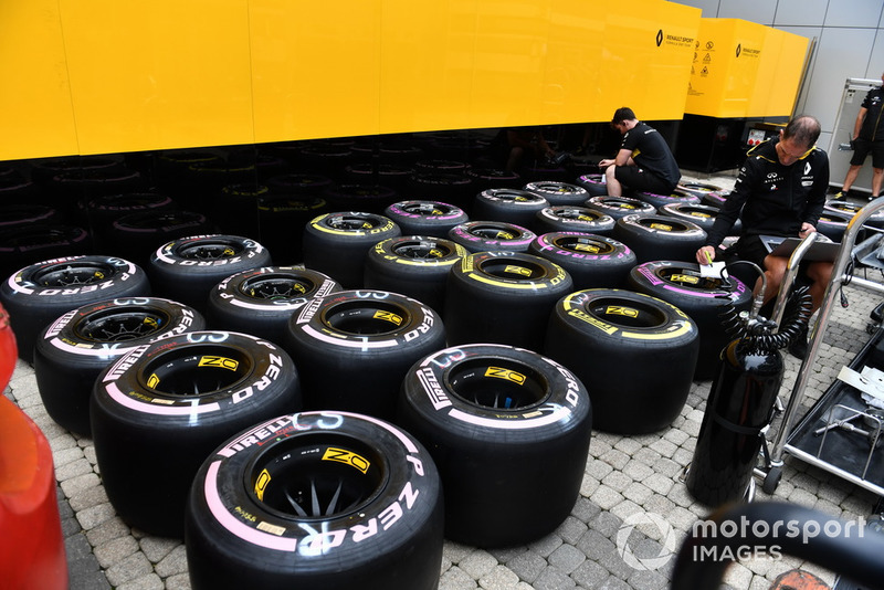Les pneus Pirelli de l'équipe Renault Sport F1 Team